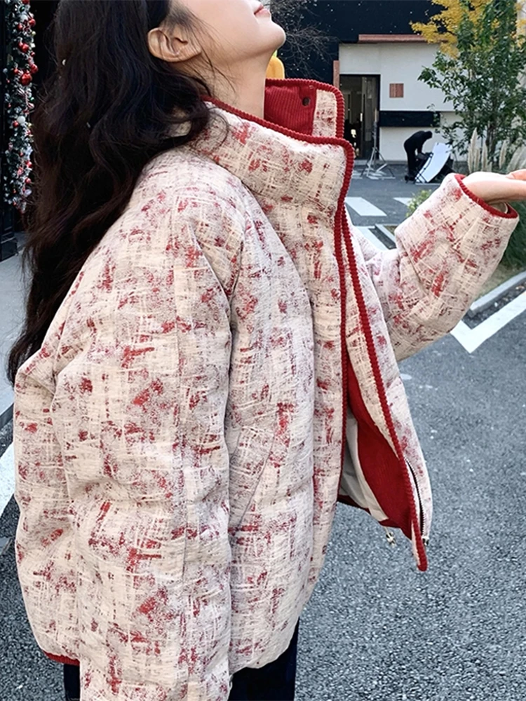 

Модная зимняя женская куртка-пуховик маленького размера, универсальная, утепленная, хлопковая, трендовая