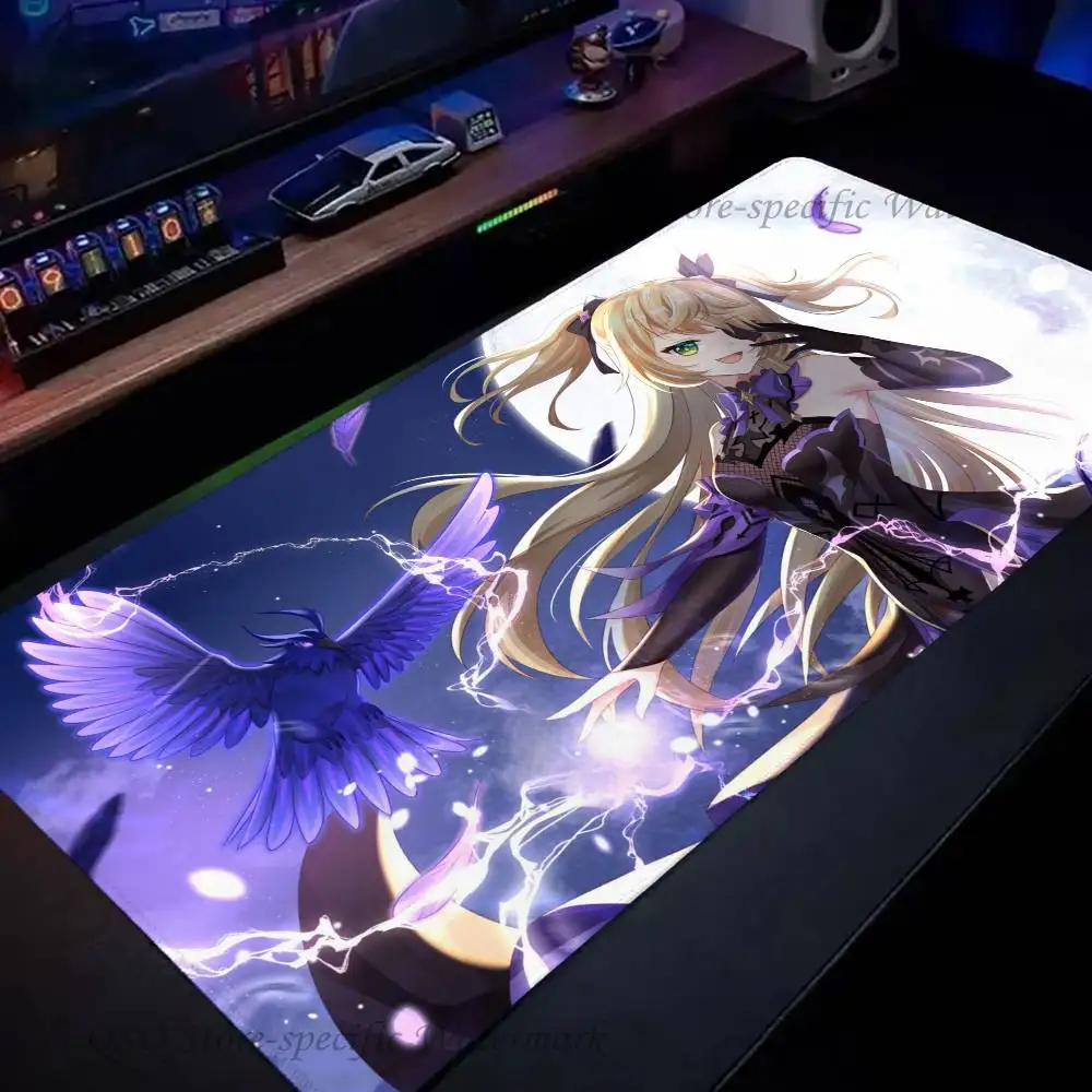 Fischl Anime Game Genshin Impact Mousepad Non-slip Suitable For Office Computers Laptops E-sports Game Desk Mats XXL Keyboard
