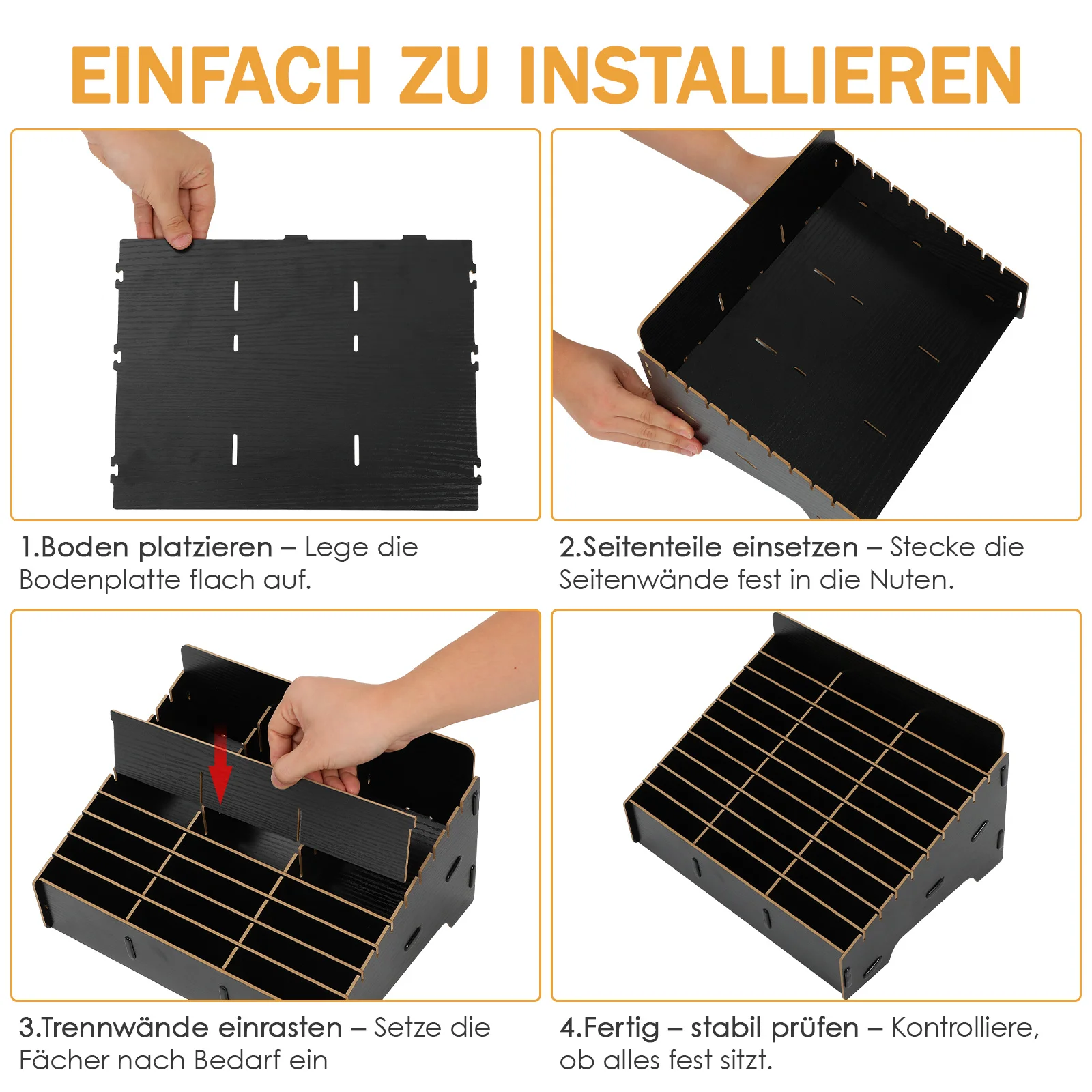 صندوق تخزين الهاتف متعدد الشبكة رف الهاتف الخليوي الخشبي الأسود لمكتب الفصول الدراسية إصلاح متجر منظم عرض حامل إمدادات المنزل