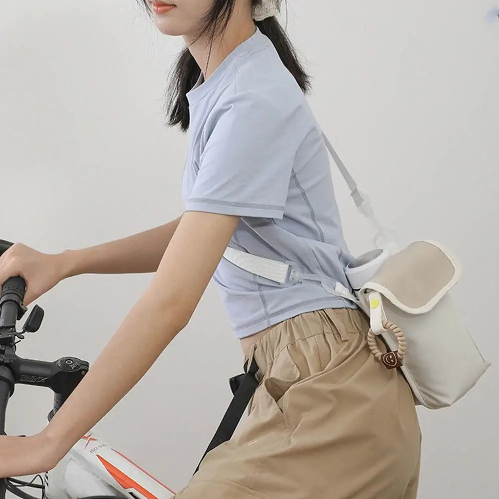 

Сумка через плечо с плечевым ремнем для бутылки с водой, водонепроницаемая сумка через плечо с большим отверстием, держатель для чашки, рукав, регулируемый передний карман