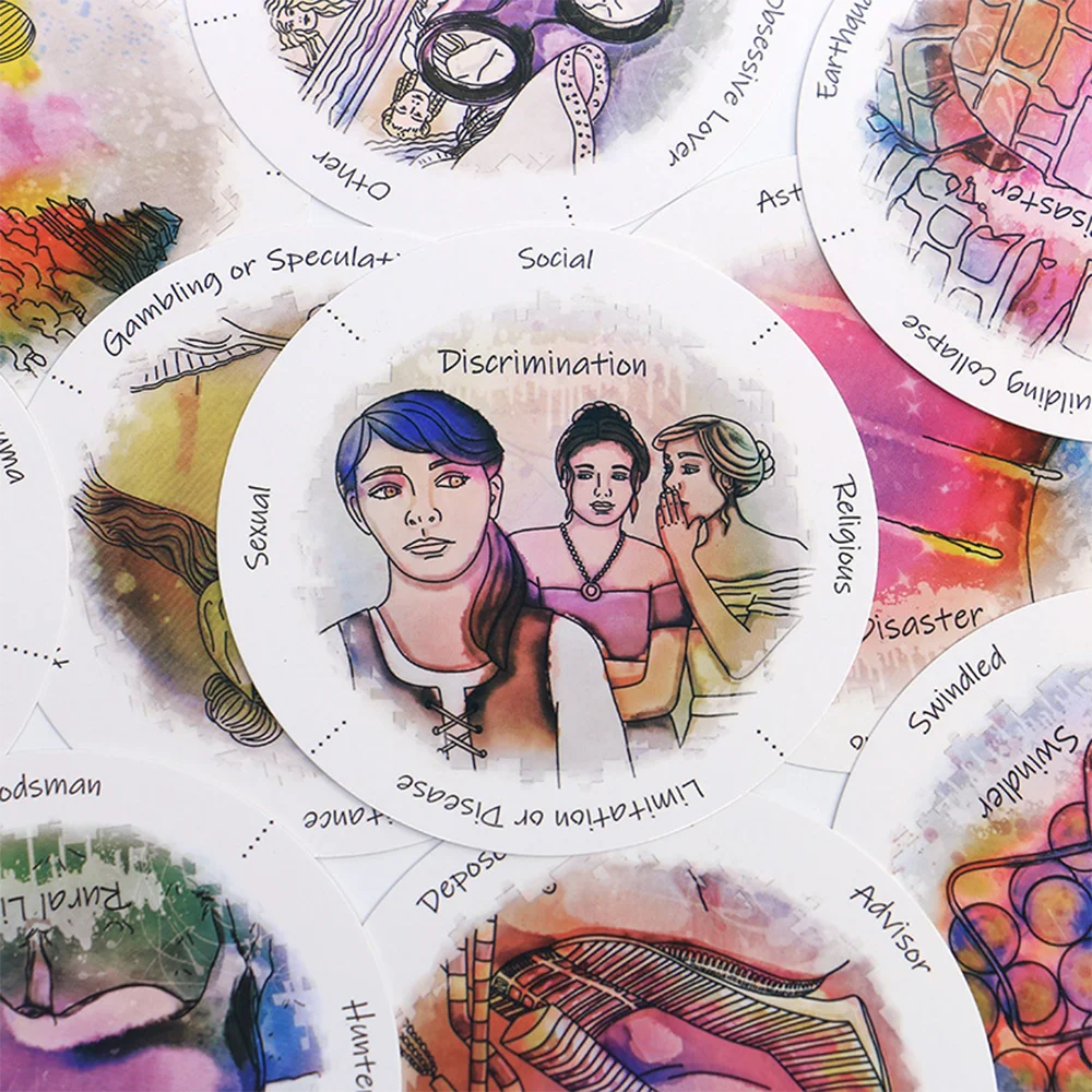 過去の人生を明らかにするオラクルカード – 87枚のラウンドタロットデッキ、英語の占いとガイダンスのボードゲーム