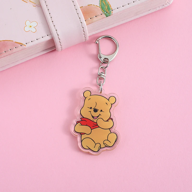 winnie pooh Anime Lilo and Stitch Pendant Keychains Holder Car Key Chain Key Ring Mobile Phone Bag Hanging Jewelry Gifts