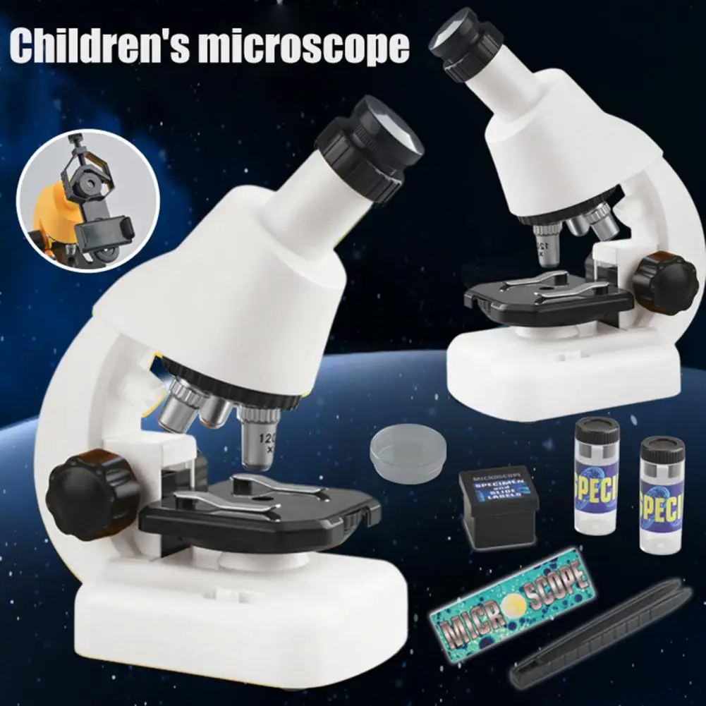 1 Set Practical Kids Microscope  Adjustable Focus Bright Color Small Microscope  School Microscope Experimental Science Toy