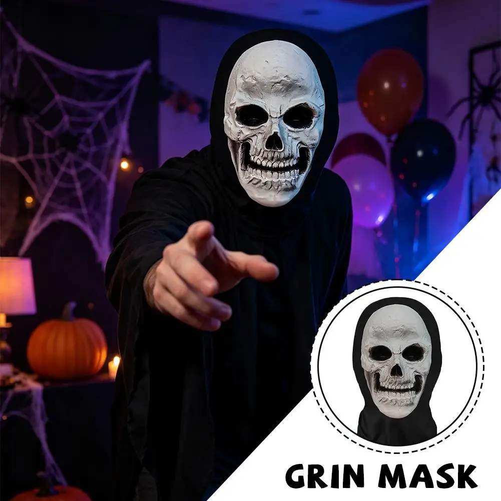 Halloween-Geistergesicht 3D-gedruckte Maske, dehnbares Netz, Vollgesichtsmaske, Totenkopf-Rollenspiel-Kopfbedeckung, Halloween-Cosplay-Horror-Balaclava – Detail 30