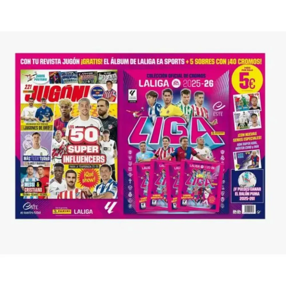 حزمة ألبوم الدوري الشرقي 2025-2026 - ملصقات سلسلة Panini La Liga الرسمية مجموعة ملصقات Panini المتاحة