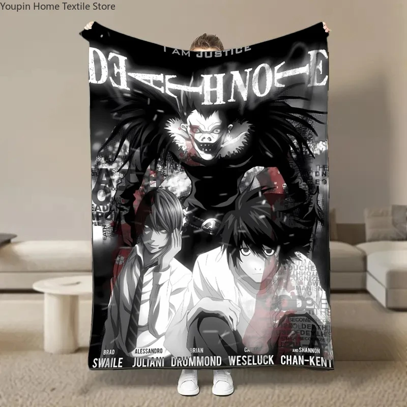 8 Size Aanime-Death-Note Flannel Blanket Fluffy Children and Adults Sofa Plush Bedspread Throw Lunch Blanket for Sofa Bed Gift view 5