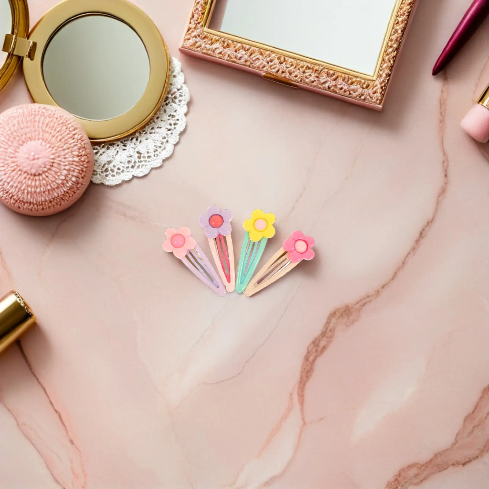 

16Pcs Cute Flower Hair Clips Candy-Colored Soft Clay Floral Barrettes for Kids Girls Women Versatile Styling Decorative Hairpins