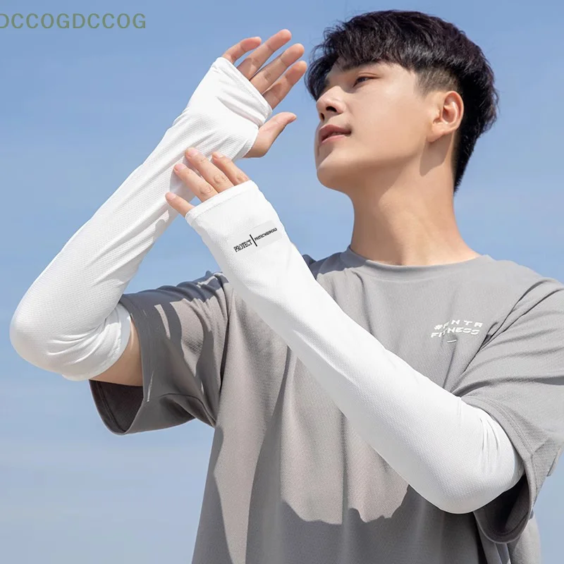 قفازات طويلة للحماية من الأشعة فوق البنفسجية، زوج واحد من أكمام أذرع تبريد قابلة للتنفس في الهواء الطلق، أكمام غطاء لليد واقية من الشمس #4