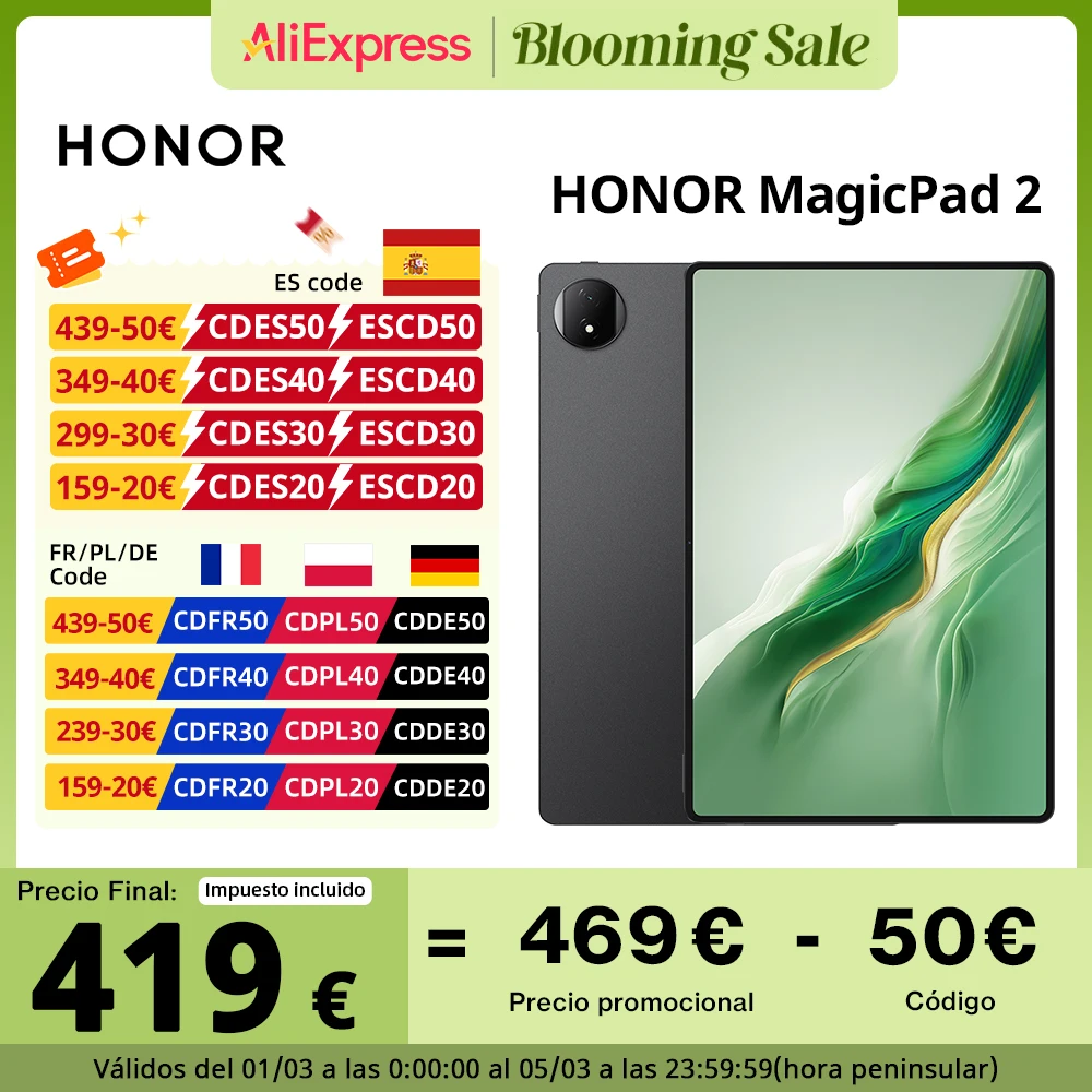 Globale Version HONOR MagicPad 2 Tablet 12,3 Zoll OLED-Bildschirm Snapdragon 8s Gen 3 CPU 13MP Rückfahrkamera 10050mAh Akku HONOR Magic Pad 2