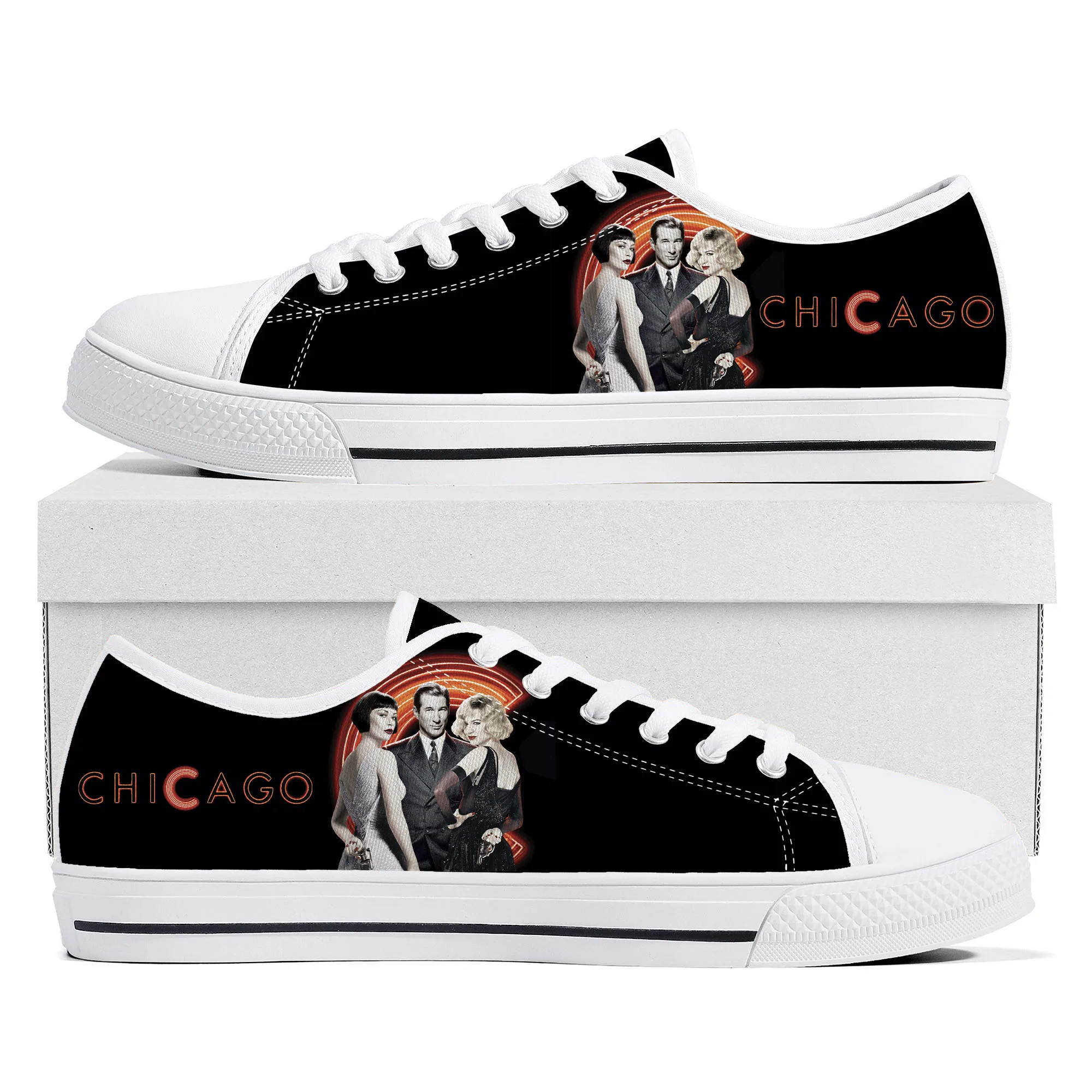 Chicago Movie Low Top Sneakers Mens Womens Teenager High Quality Roxie Hart Canvas Sneaker couple Casual Shoes Custom Made Shoe