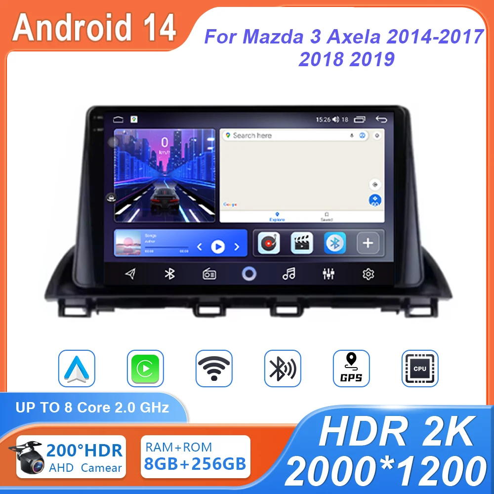 

Car Multimedia Android For Mazda 3 Axela 2014-2017 2018 2019 Head Unit Player Navigation GPS Atuo Carplay WIFI 5G No 2din DVD BT