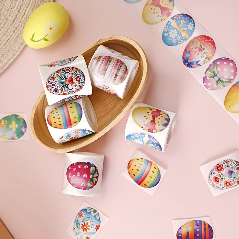 200 Pieces of Easter Themed Stickers-Egg Pattern, Suitable for Gifts, Gift Packaging and Decoration, Card Making