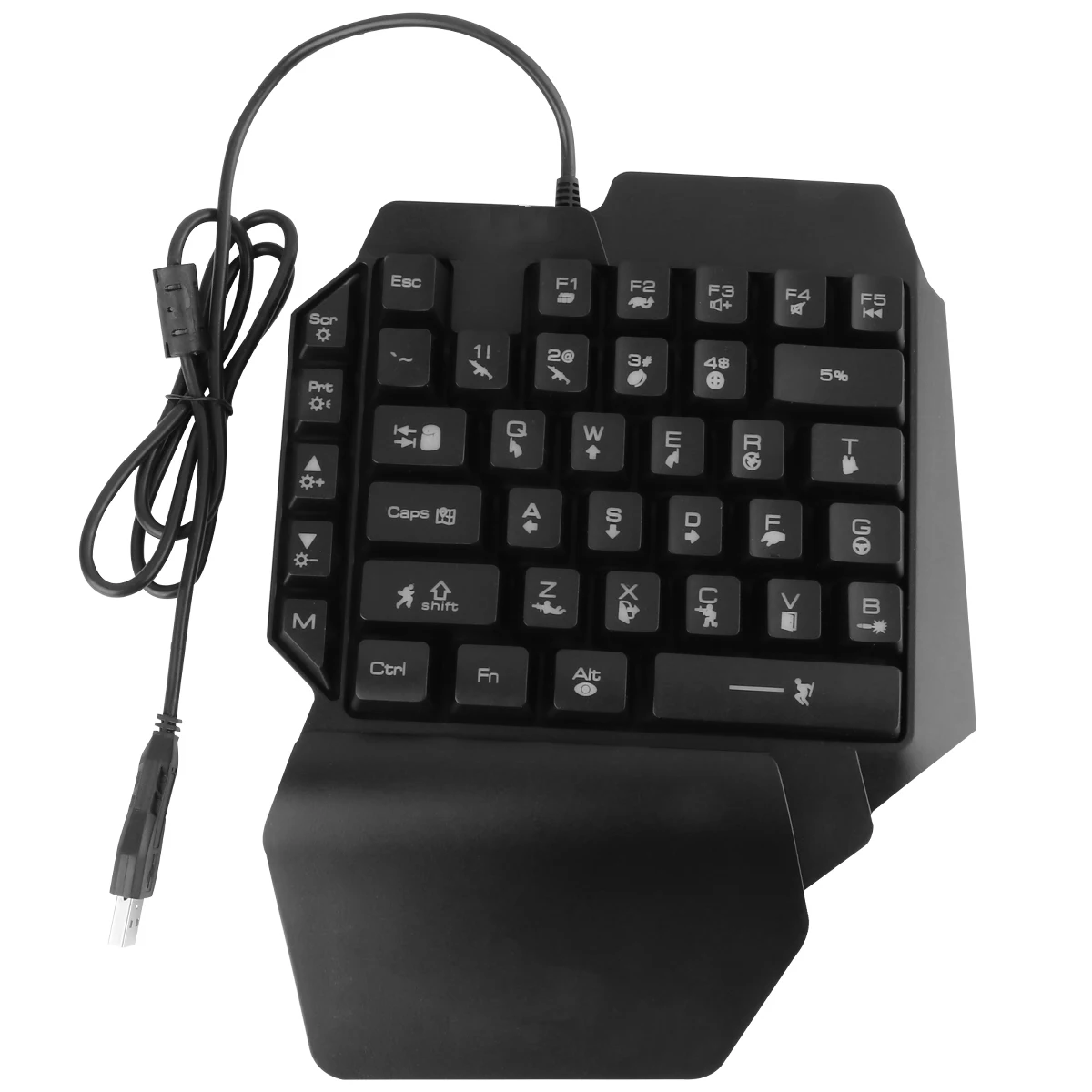 

1pc Ergonomic Left-handed Mechanical Keyboard RGB Mixed Backlit Compact Portable Gaming Keyboard for Laptop Home Entertainment
