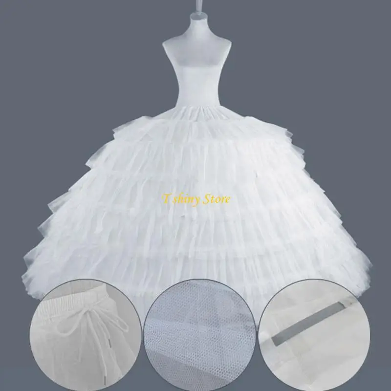 

N58F Женская кринолиновая нижняя юбка для девочек, юбки-кольца, белое бальное платье, нижняя юбка-комбинация для косплея,