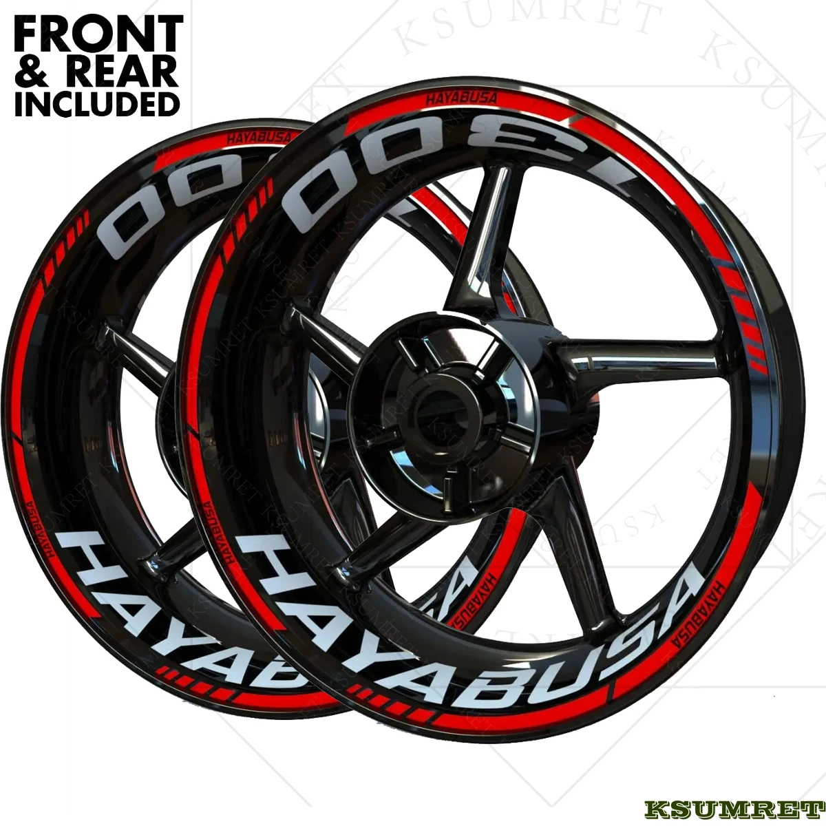 Vinyl SUZUKI HAYABUSA 1300 Wheel Sticker HAYABUSA 1300 Logo Motorcycle Rim Decal Stickers Set