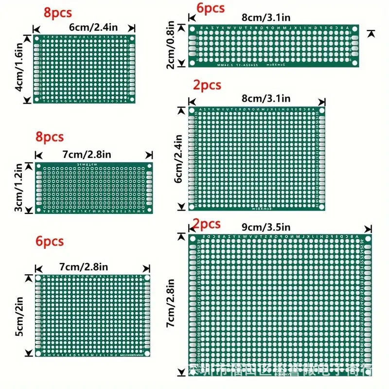 32PCS Double-Sided Tinplate High Quality Fiberglass Board Spray Tin PlatePCB 2.54Spacing 6Specifications