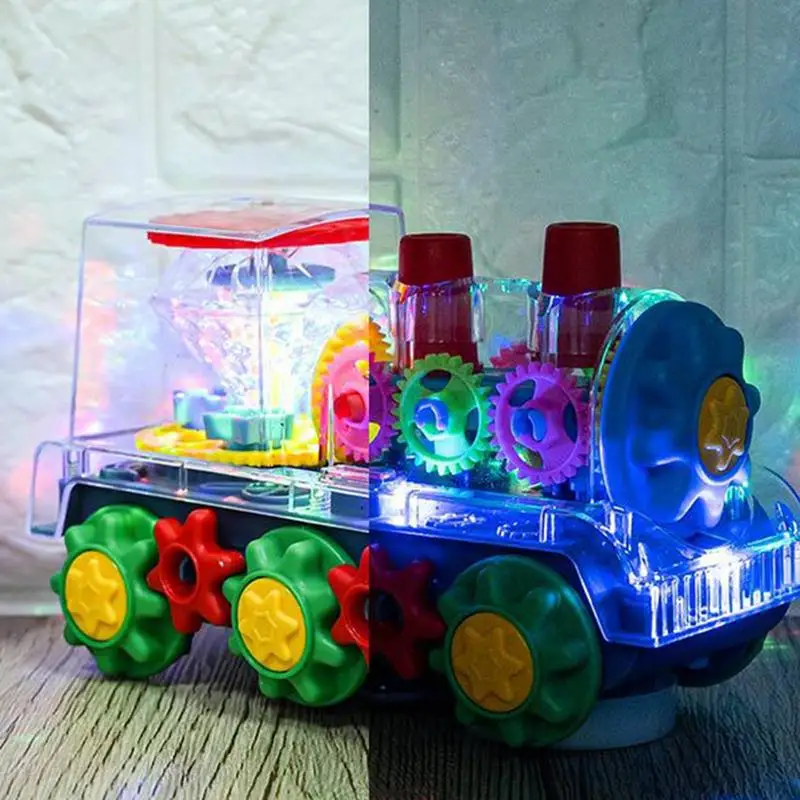 Juguete de motor de tren Musical, juguete de tren de engranaje resistente con luces Led y música, colores brillantes, juguete de tren, juguete de motor para niños