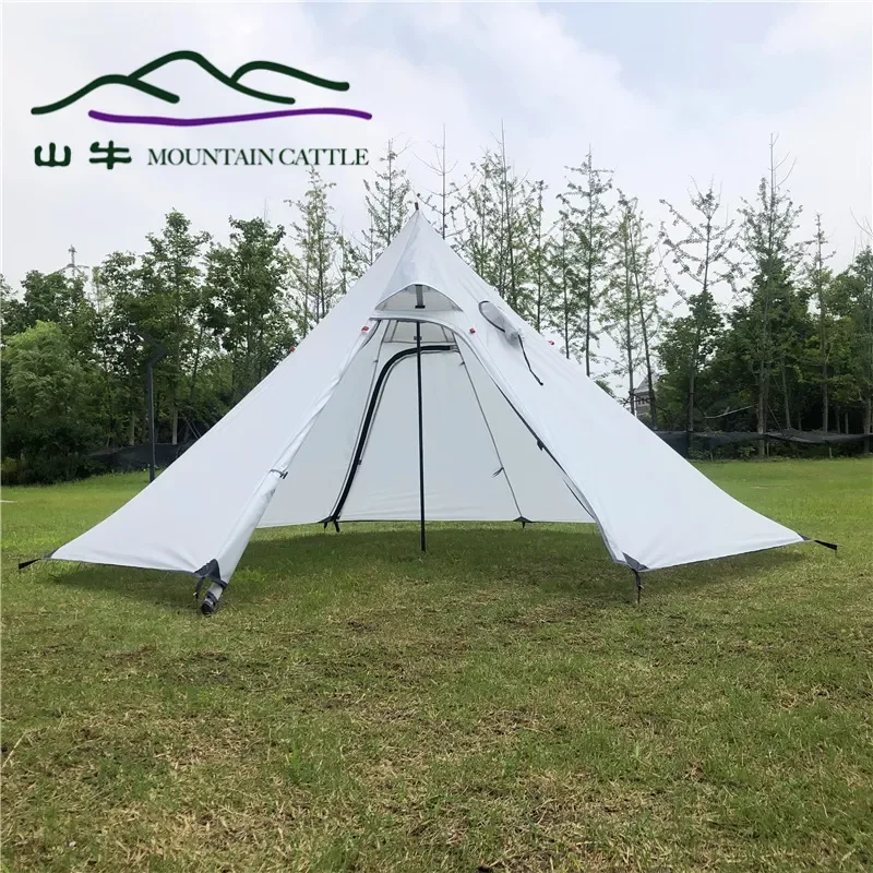 Portable Camping Chimney Stove for Big Pyramid Tent Ultra Light Outdoor Equipment Patent Mountain Cow Tower Octagon Design