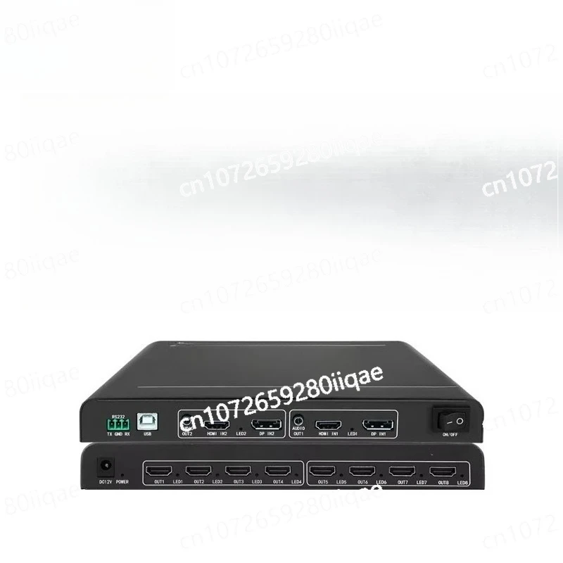 Custom Resolution 12V2A HDMI Video Wall Controller Professional Audio Video Lighting 1x8 Resolution Support 8k Video