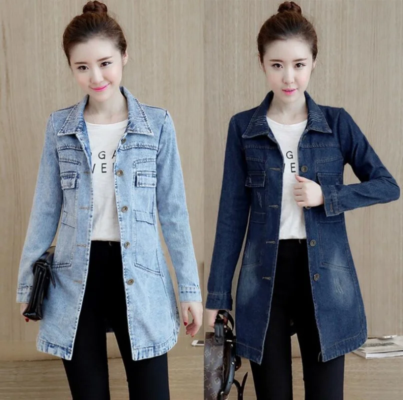 

Trending Products Large Size Trench Coat Women Outerwear Denim Jacket Autumn Clothing European Fashion 2024 Hot