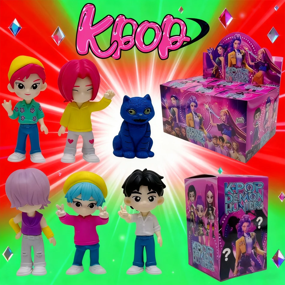 Anime Kpop Devil Hunter Box Disassembly Fun Blind Bag Small statue Peripheral model Desktop box decoration gift