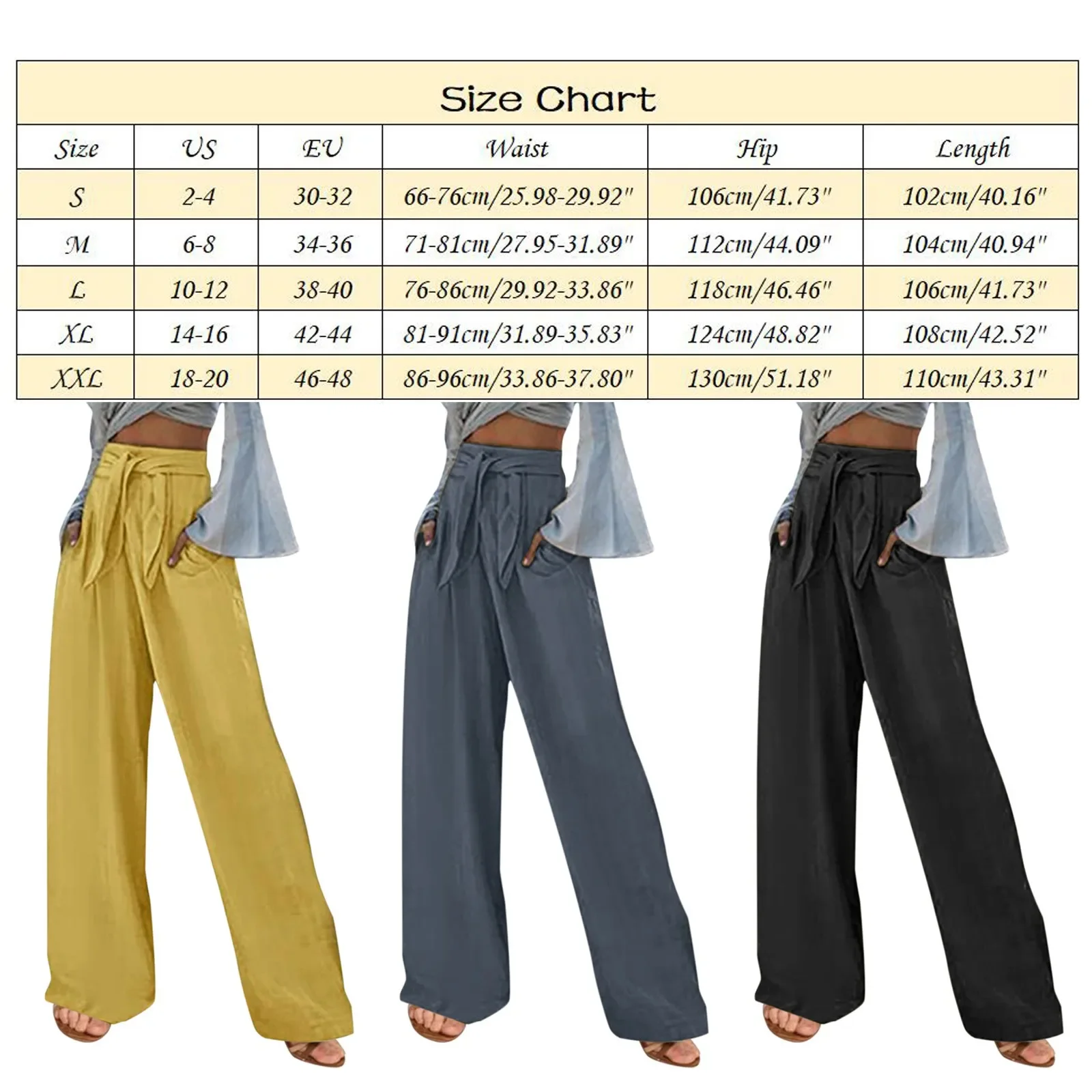 Summer Wide Leg Pants For Women Casual Elastic High Waist 2023 New Fashion Loose Long Pants Pleated Pant Trousers Femme