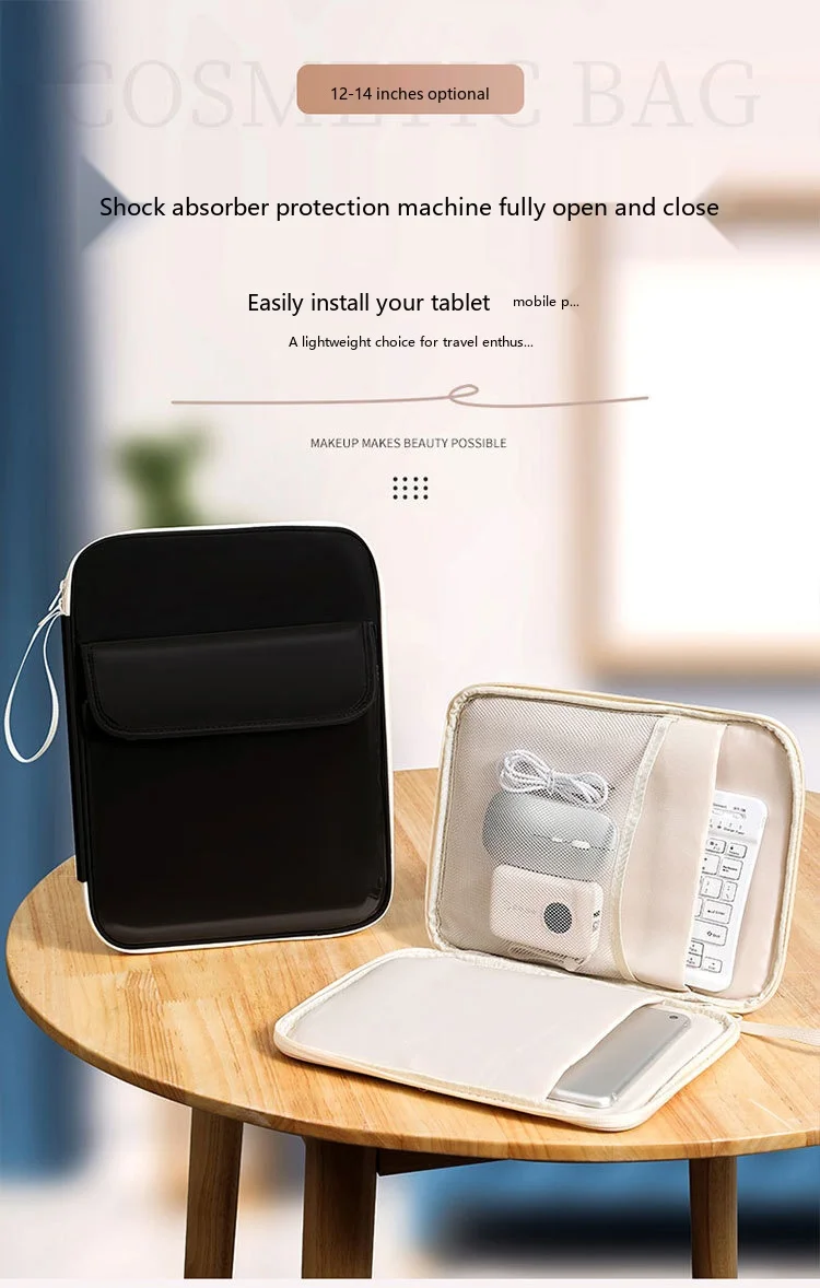 Elegante Tablet-Hülle 11-13 Zoll PU-Schutztasche für iPad mit Plüschfutter – Detail 1