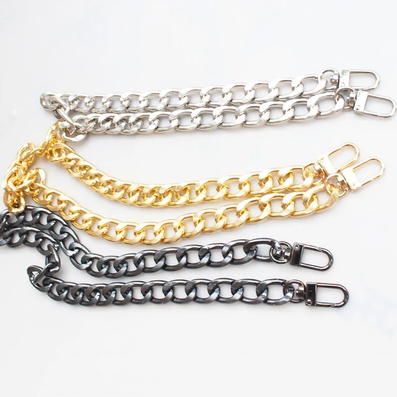 DIY Bag Chain Metal Extension Chains, Bag Belt Strap Substituição para Mulheres, Golden Sliver Acessórios Decorativos