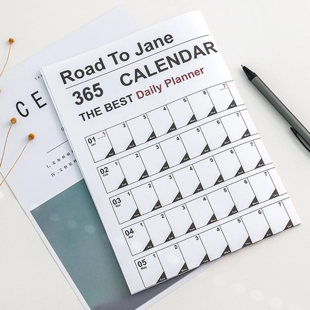 2024 minimalis perencana harian kalender tinta dapat ditulis antibocor kalender dinding untuk ruang kantor rumah