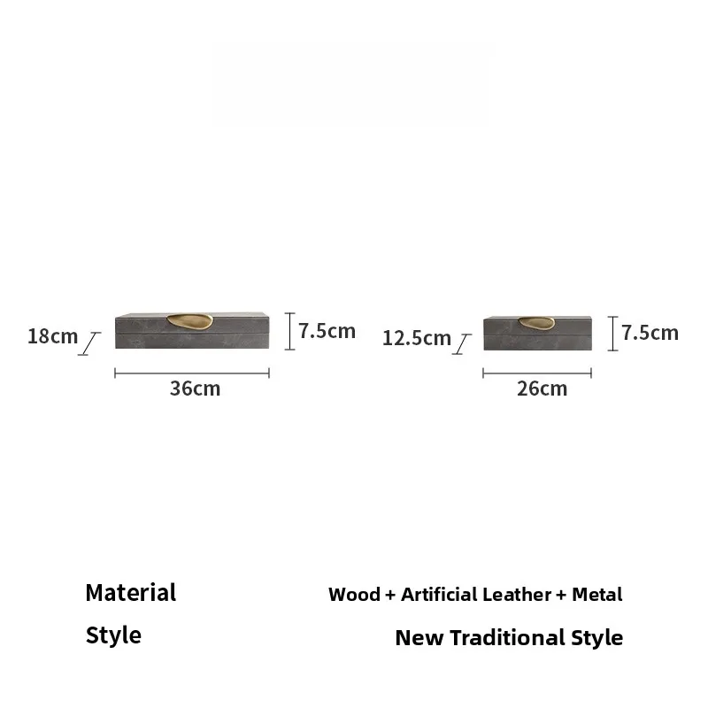 New Chinese Style Decorative Jewelry Box Sample Room Artificial Leather Living Room Bookcase Open Shelf Soft Decoration Stora...