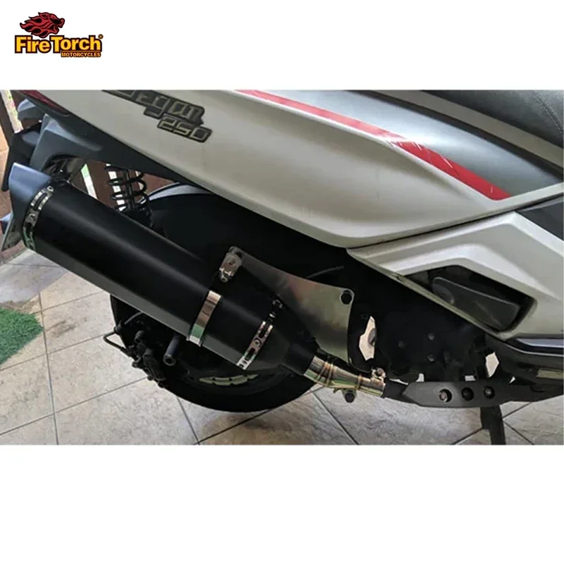 Slip On For Kymco Xciting 250 250i 300 300i Xciting250 Motorcycle Exhaust 51mm Middle Link Pipe Muffler Modify Escape Moto Bike