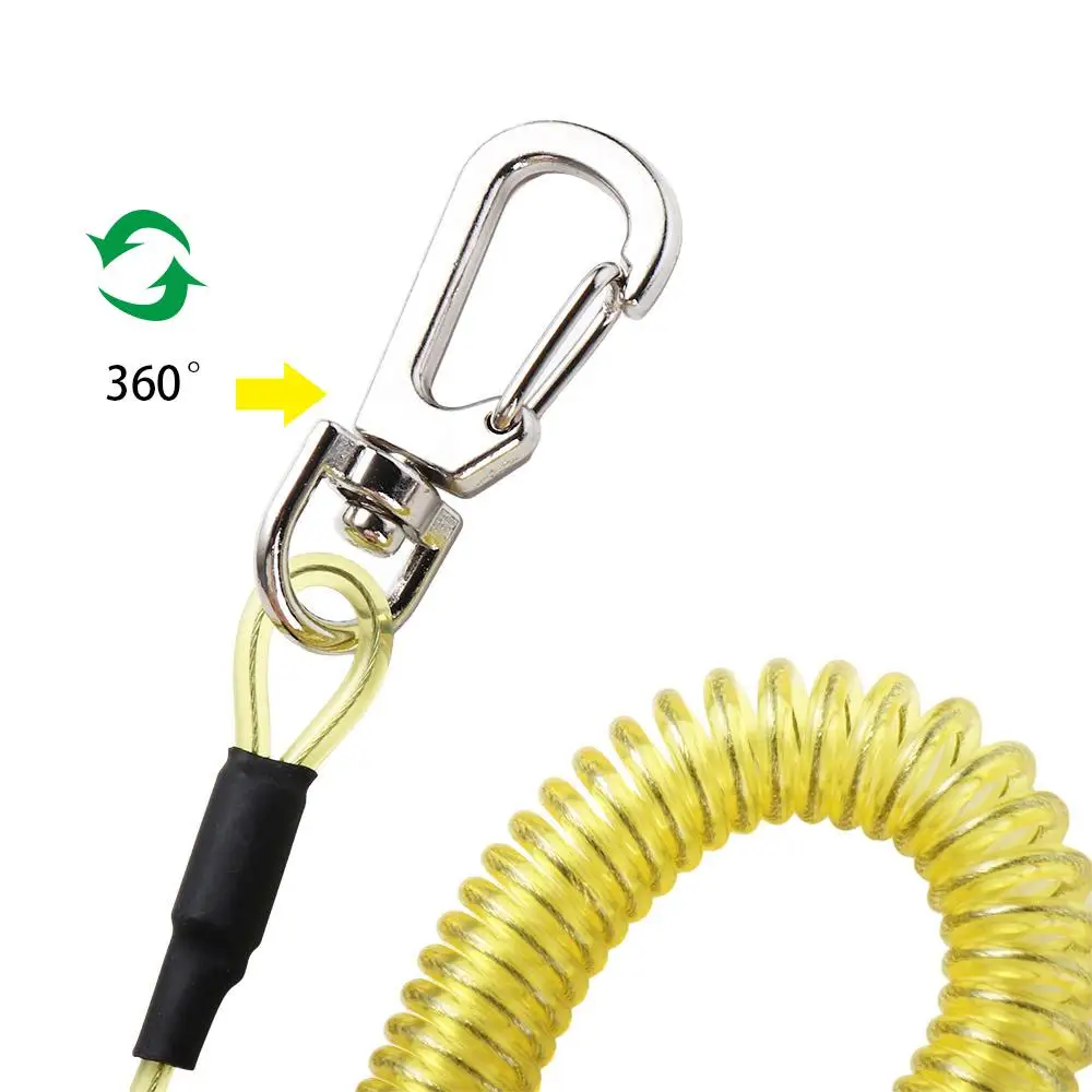 

Waist Hanging Rope Spring Hook Safety Hauling Rope Safety Rope Spring Elastic Rope Spiral Coiled Lanyard Stretch Fishing Tools