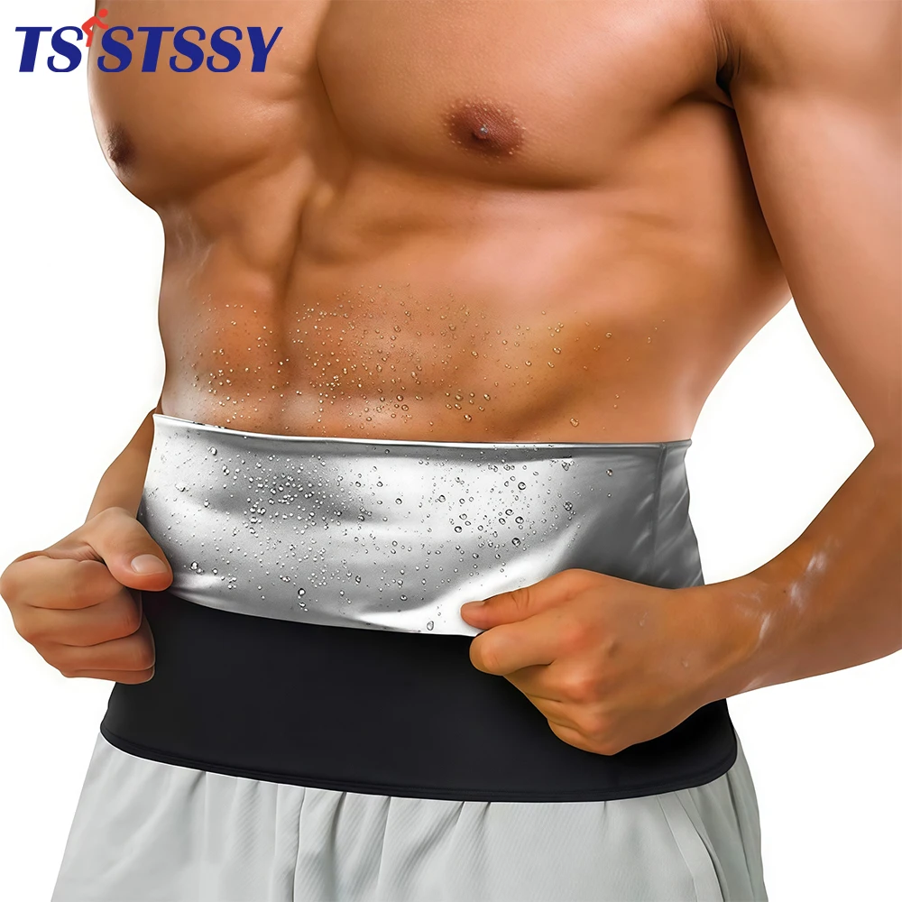 1Pcs Neoprene-Free Sauna Belt for Men, Waist Trimmer Waist Cincher, Sweat Slimming Workout Shaper for Beer Belly Support