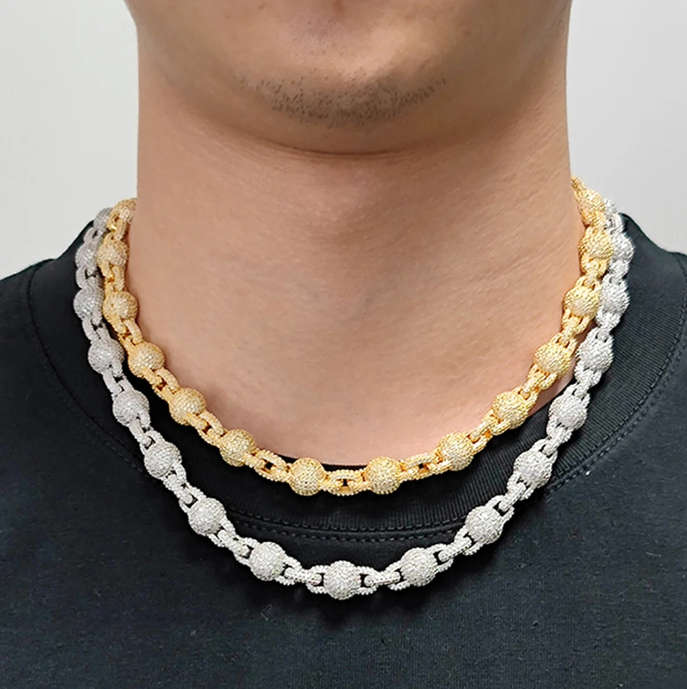 NY Hip Hop Boutique Jewelry 10mm Wide Necklace Inlaid With Cubic Zirconia Necklace Full of Luxury Quality Available