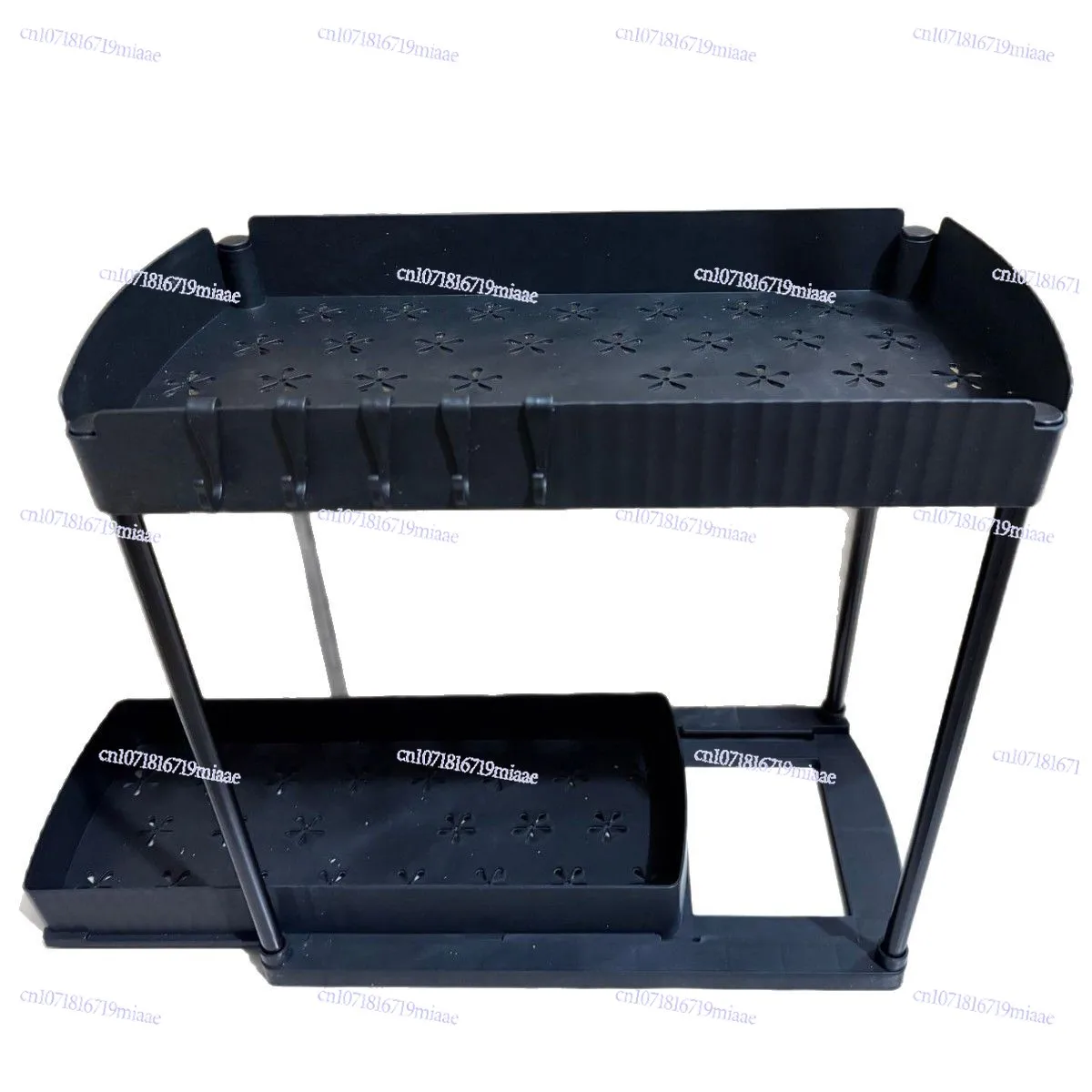 

Curved Double Layer Mobile Kitchen Tabletop Shelf Multi-layer Storage Sink Shelf Under Cabinet