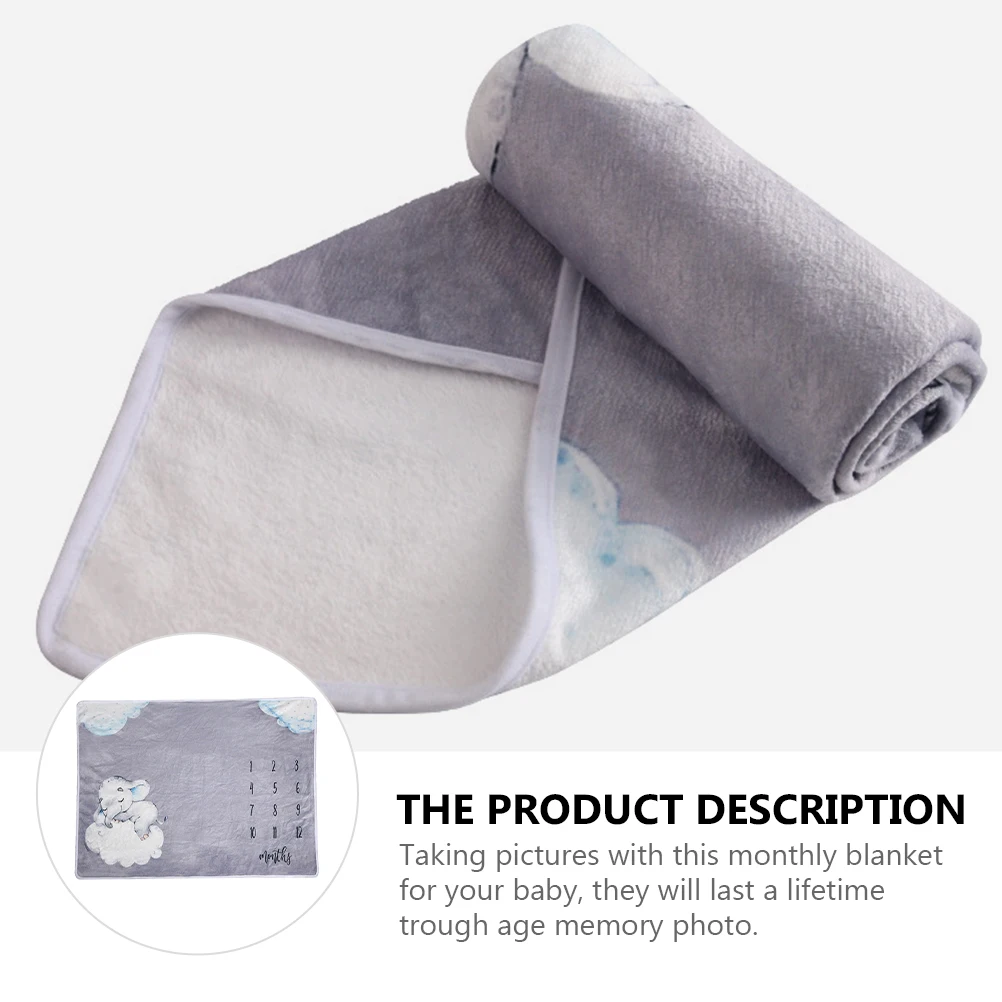 

1pc Baby Blanket Flannel Newborn Photo Prop Monthly Souvenir Skin-Friendly Memory Blanket For 1-12 Months Baby Age