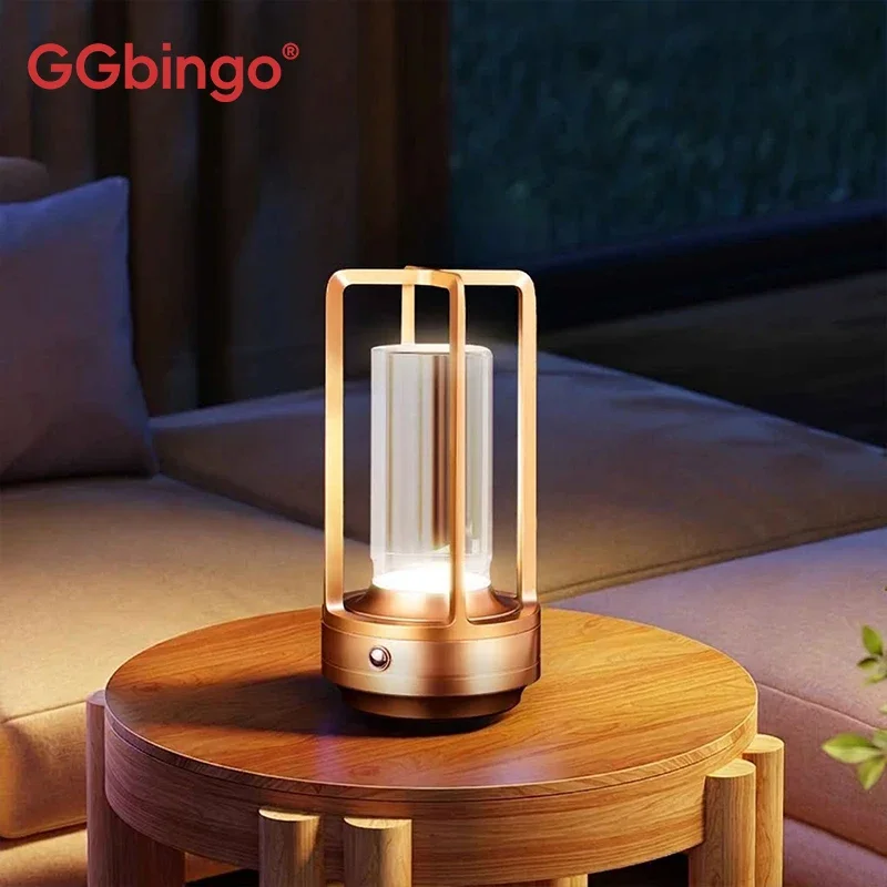 GGbingo Nightlight Rechargeable Led Cordless Table Lamp Desk Lamps Camping Atmosphere Light Restaurant Bedside Night Light