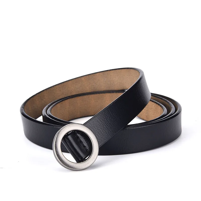 New women's belt leather simple versatile dress with belt belt