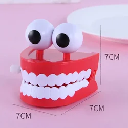 Clockwork Jumping Denture Toy Big Eye Jumping Denture Upper Chain Educational Mechanical Toy Halloween Prank Decoration Fun Gift