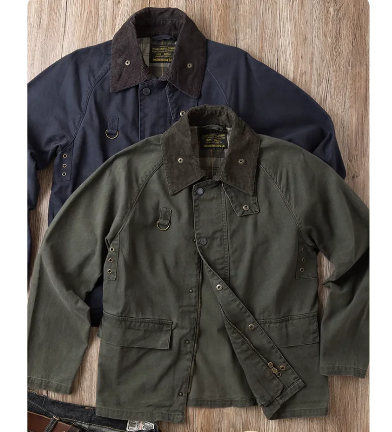 Autumn 100% Cotton Canvas Notched Lapel American Vintage Men's Jacket