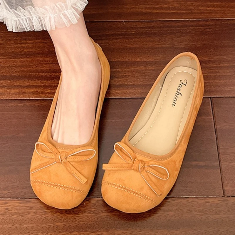 

Женские туфли на плоской подошве с бантом, модные неглубокие сандалии, дизайнерские замшевые женские кроссовки, новинка 2025, осенние лоферы, обувь для бега, Zapatillas Se Mujer