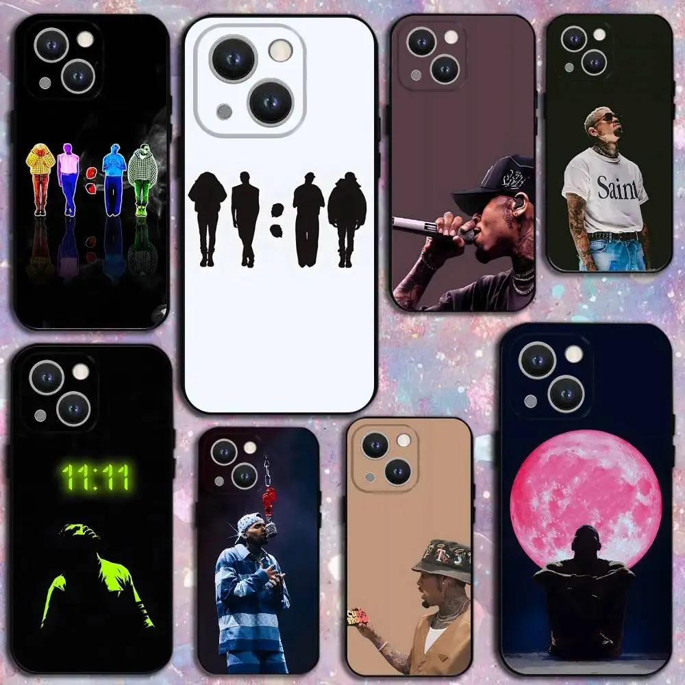 

Chris Brown American Rapper Phone Case For iPhone 16,15,14,13,12,11 Plus,Pro Max,XS,X,XR,SE,Mini,8,7,Soft Silicone Black Cover