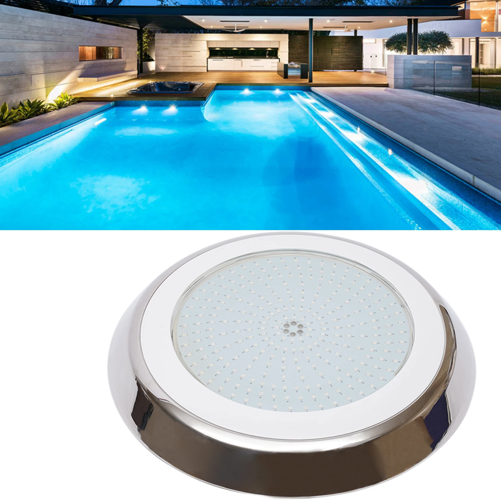 High-Quality Waterproof LED Pool Lights with IP68 Rating, Energy-Saving, Easy to Install, Corrosion-Resistant Stainless Steel