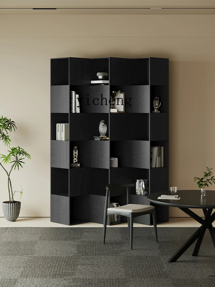 

LX Solid Wood Bookshelf Floor Storage Cabinet Integrated Wall-Mounted Office