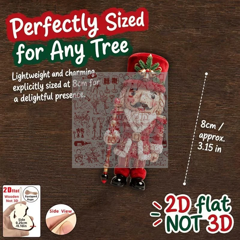 9/18 Pcs Nutcracker Christmas Tree Wooden Pendant Vintage Multiple Soldier Trees Window Hanging Christmas Day Home Decoration