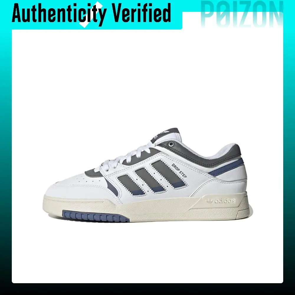 adidas-originals-drop-step-chaussures-de-skateboard-basses-antiderapantes-resistantes-a-l'abrasion-unisexe-blanc-et-gris-ie1910