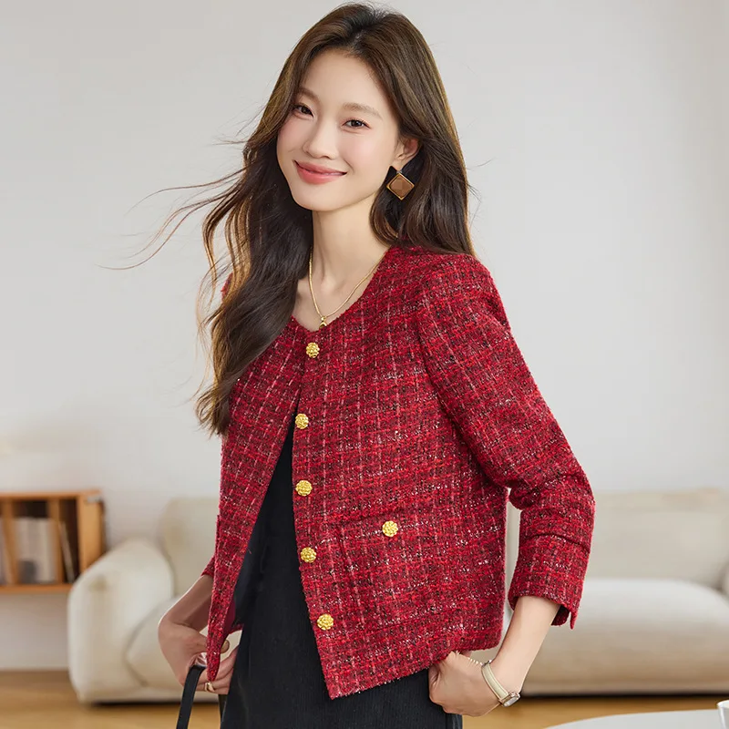 Temperament Autumn Design Sense Red Jacket Women's 2025 Autumn New Women's Spring Autumn Premium Coats