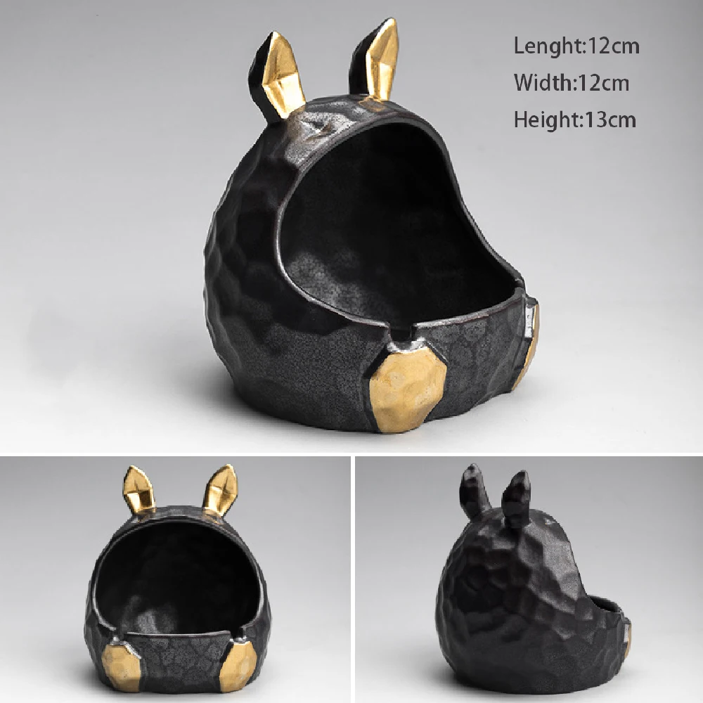 

Cigarette Holder Rabbit Shaped Ashtray for Cigarettes Cigars Larg Caliber Ceramic Ashtray for Indoor Outdoor Use Multifunctional