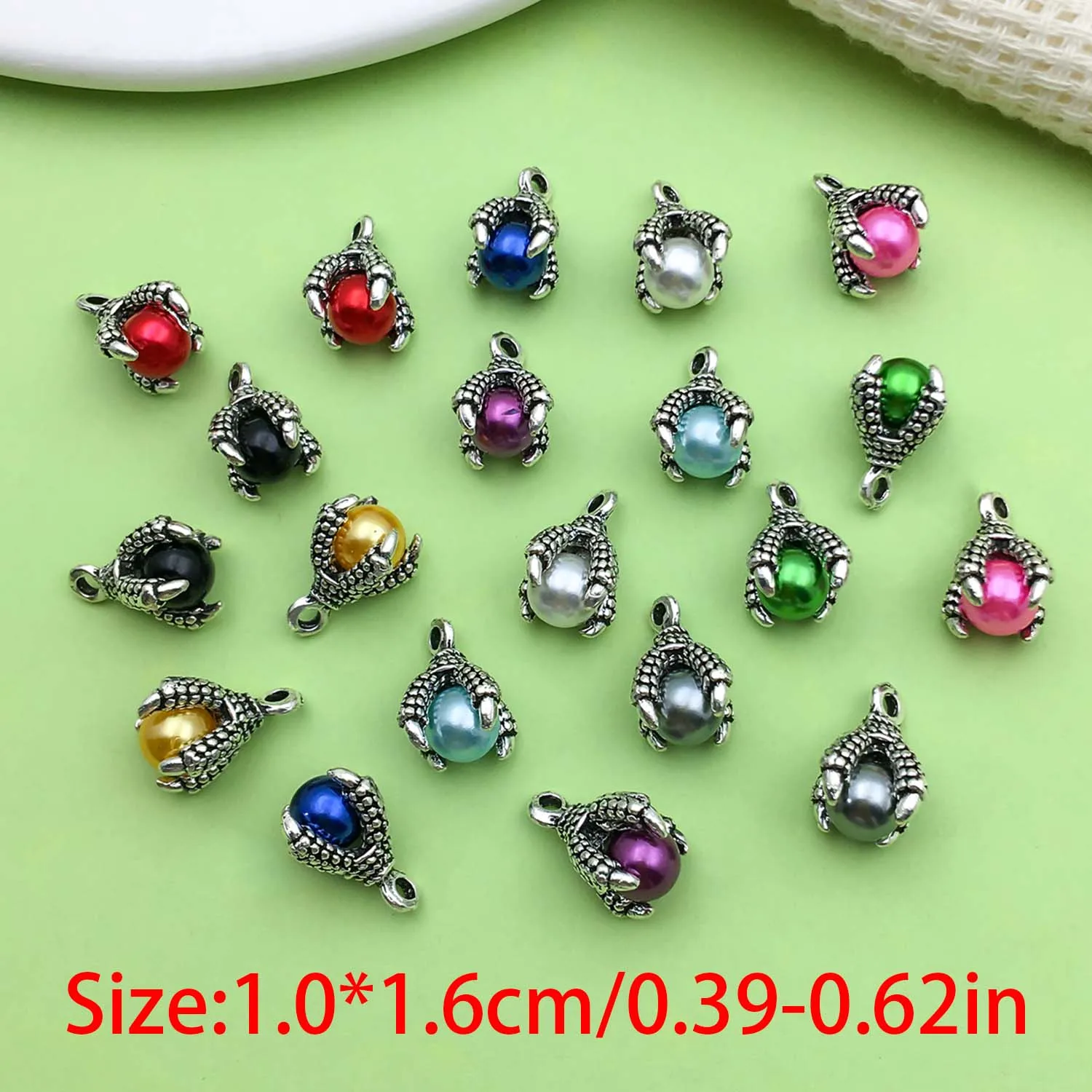 20pcs Colorful Alloy Dragon Claw Charms