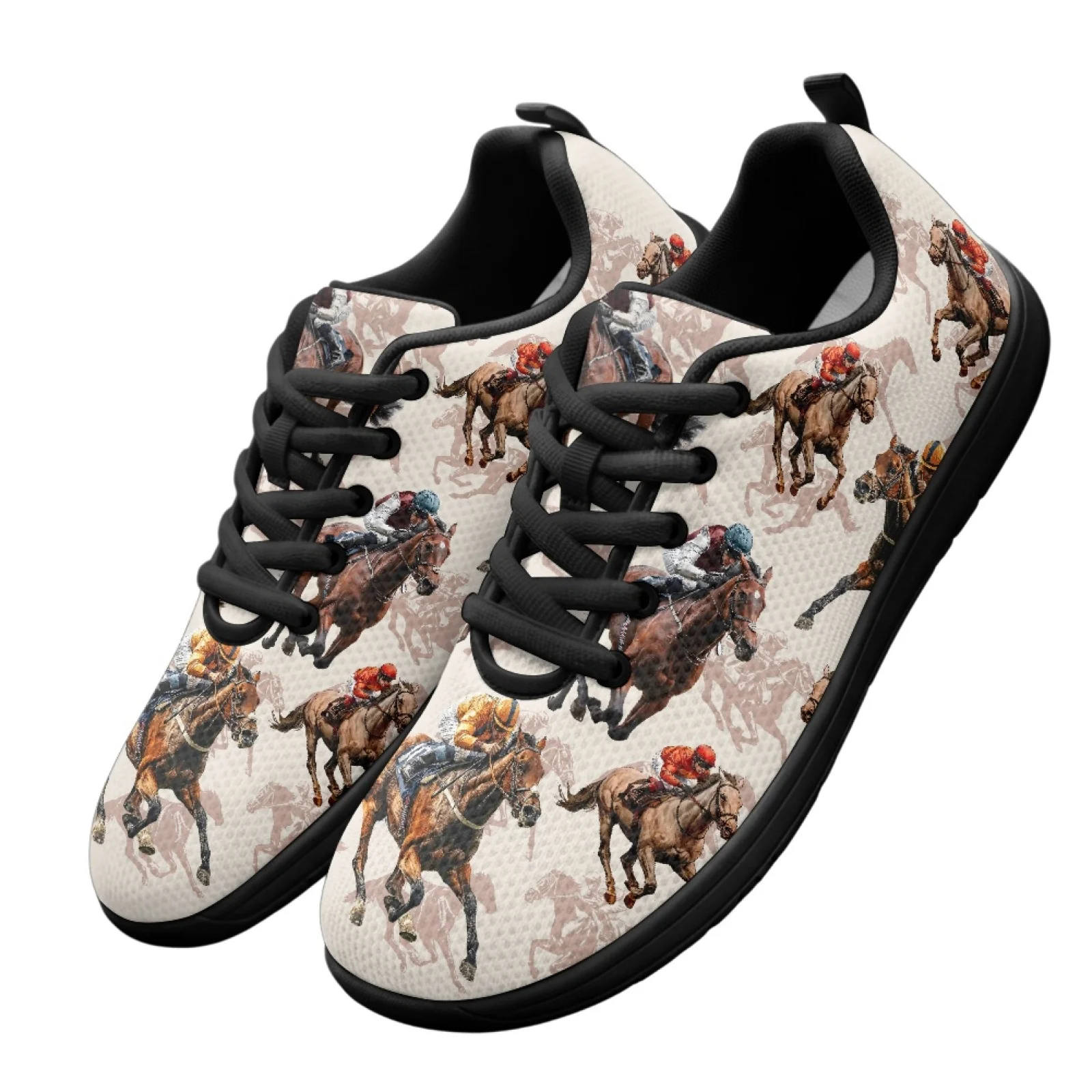 PENSTROLL Horse Pattern Closed Toe Mens Walking Shoes Athletic Shoes for Men's Comfortable Mens Hiking Sneakers